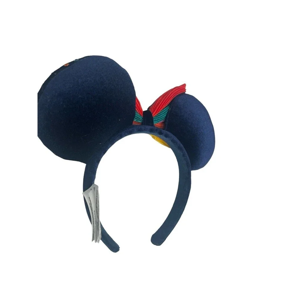 Disney Parks Minnie Mouse Rainbow Pride Jeweled Navy Ears Headband